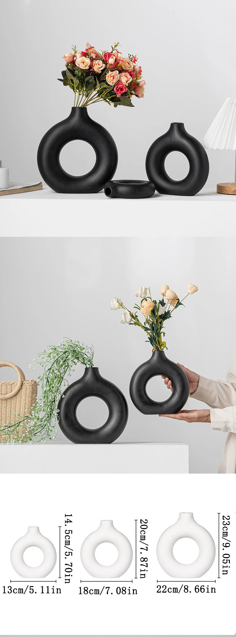 Vase Nordik™ – Vase à Fleurs Plastique Blanc Minimaliste