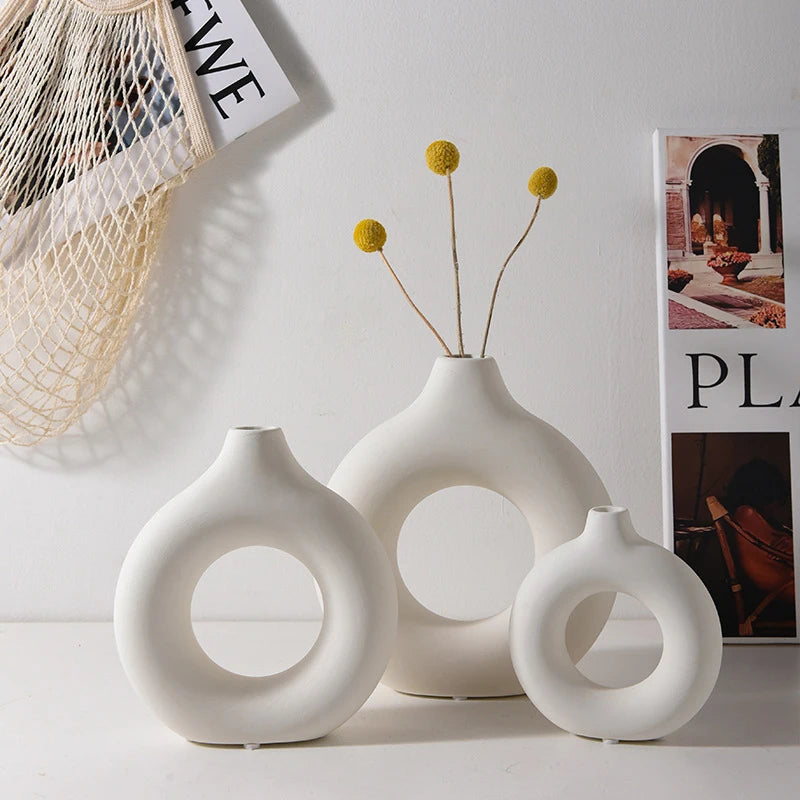 Vase Nordik™ – Vase à Fleurs Plastique Blanc Minimaliste